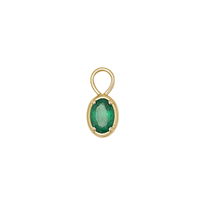 Gemstone Oval Huggie Charms