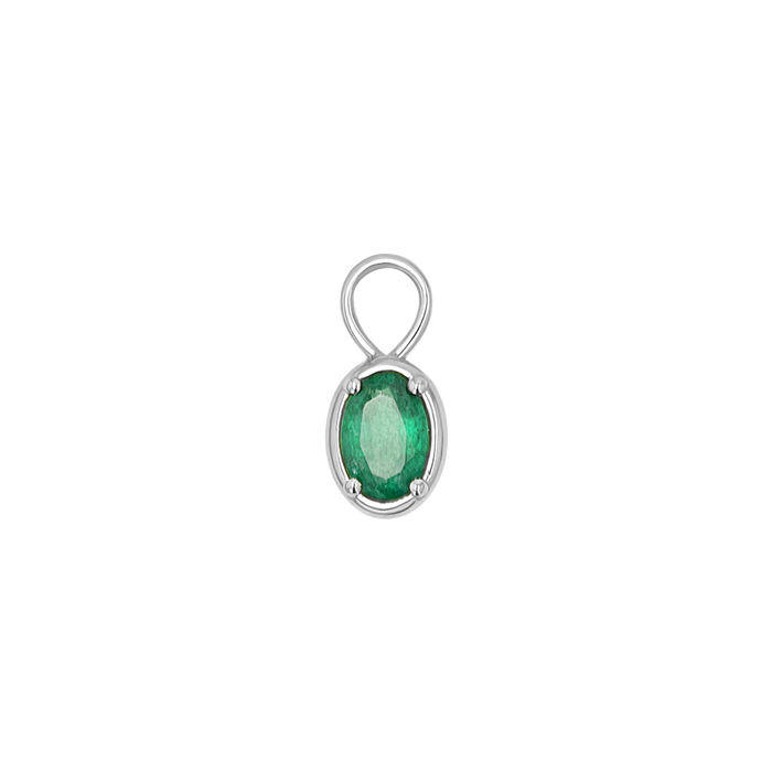 Gemstone Oval Huggie Charms