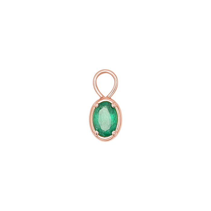 Gemstone Oval Huggie Charms