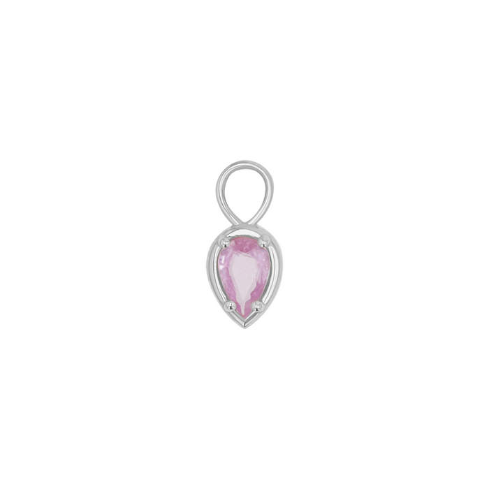 14K White Gold / Pink Sapphire / Single