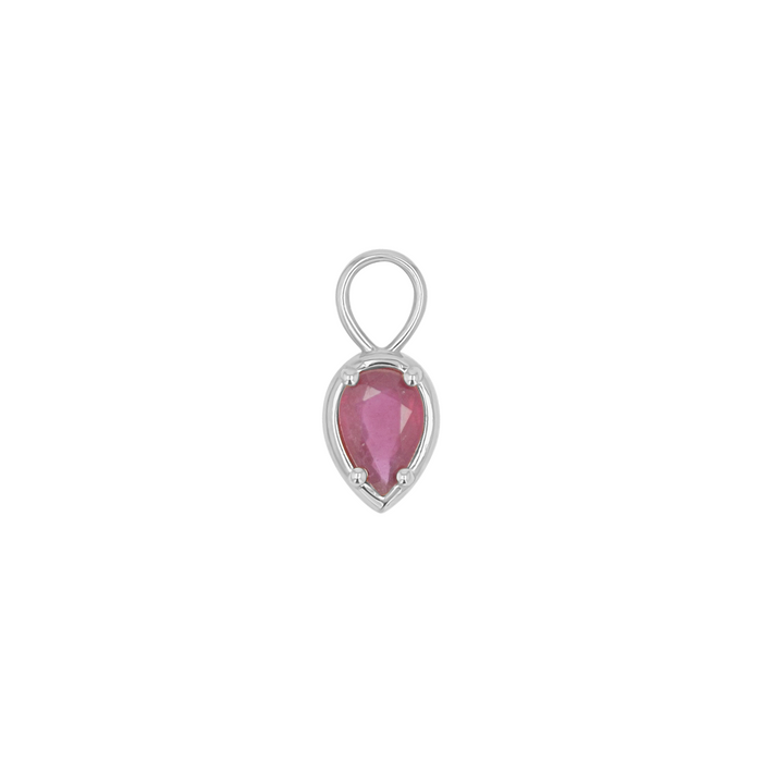 14K White Gold / Ruby / Single