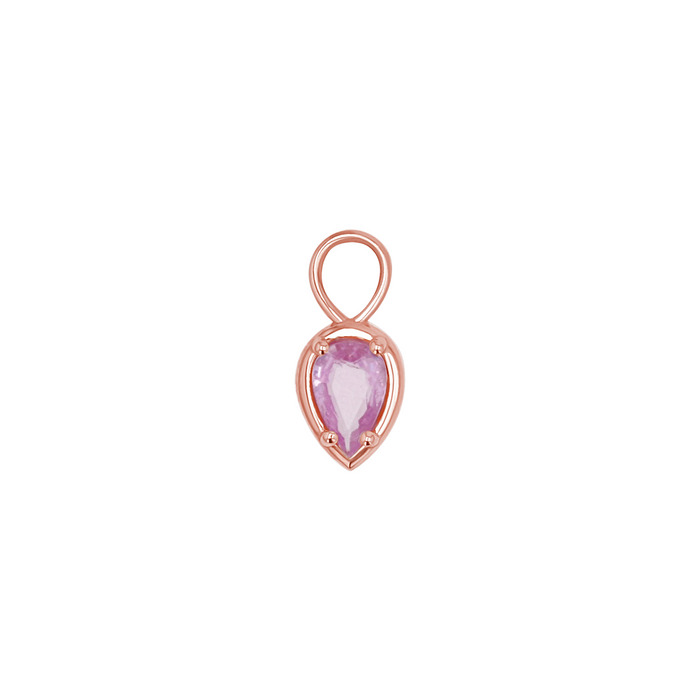 14K Rose Gold / Pink Sapphire / Single