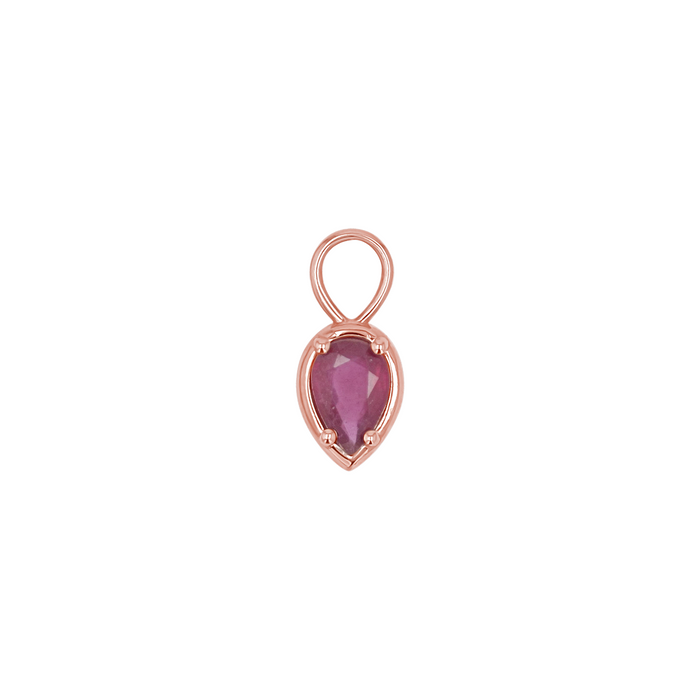 14K Rose Gold / Ruby / Single