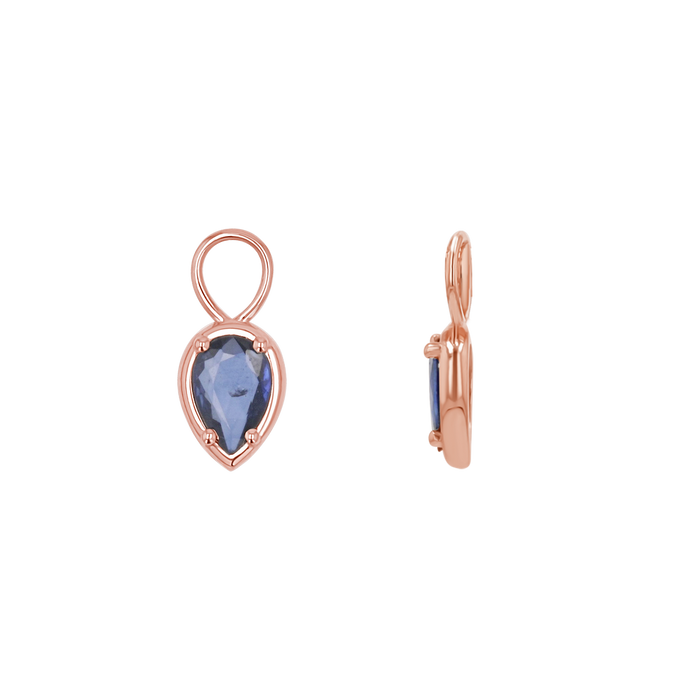 14K Rose Gold / Blue Sapphire / Pair