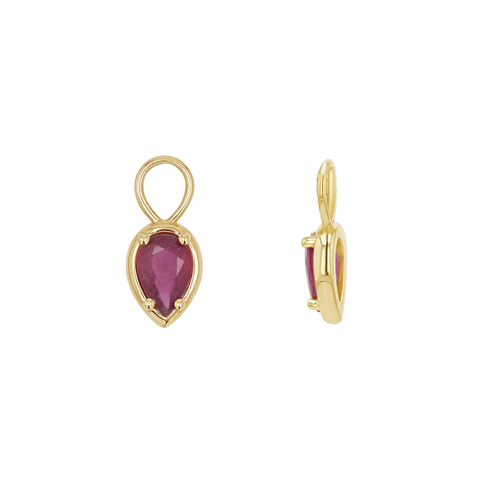 Gemstone Pear Huggies Charms