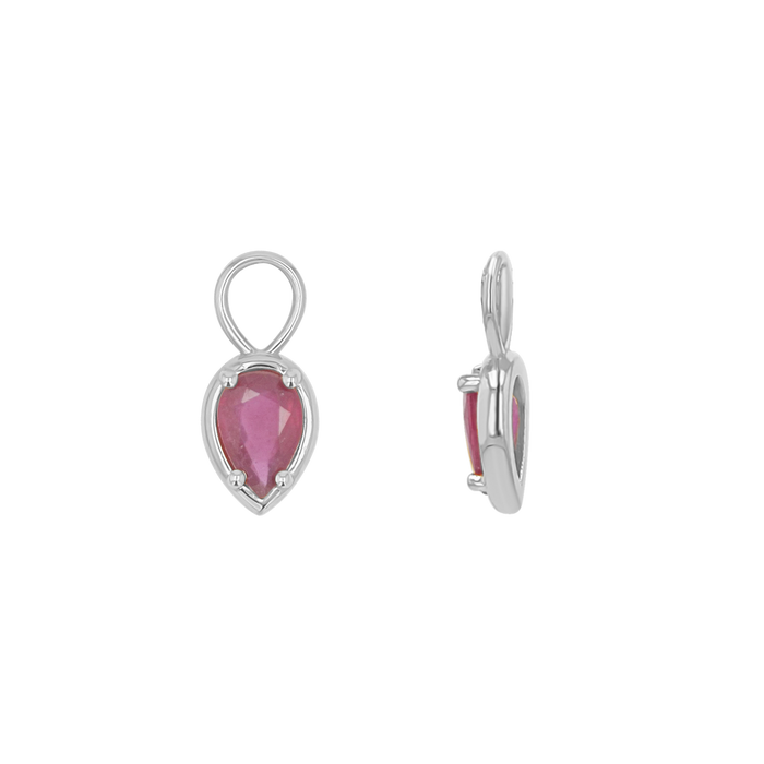 Gemstone Pear Huggies Charms