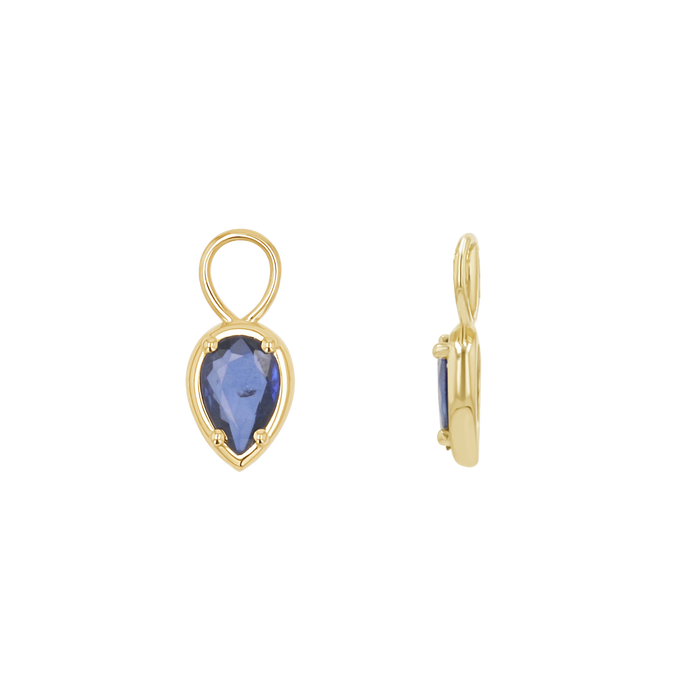 Gemstone Pear Huggies Charms