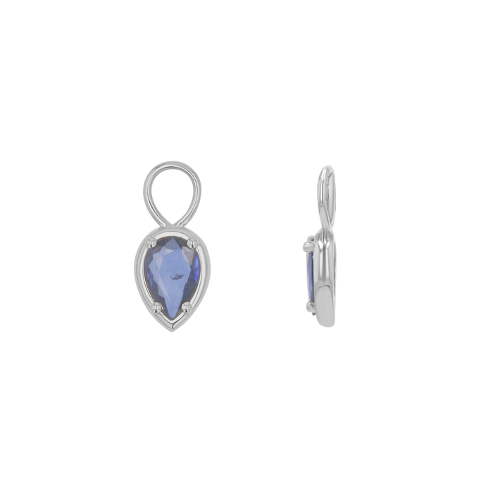 Gemstone Pear Huggies Charms