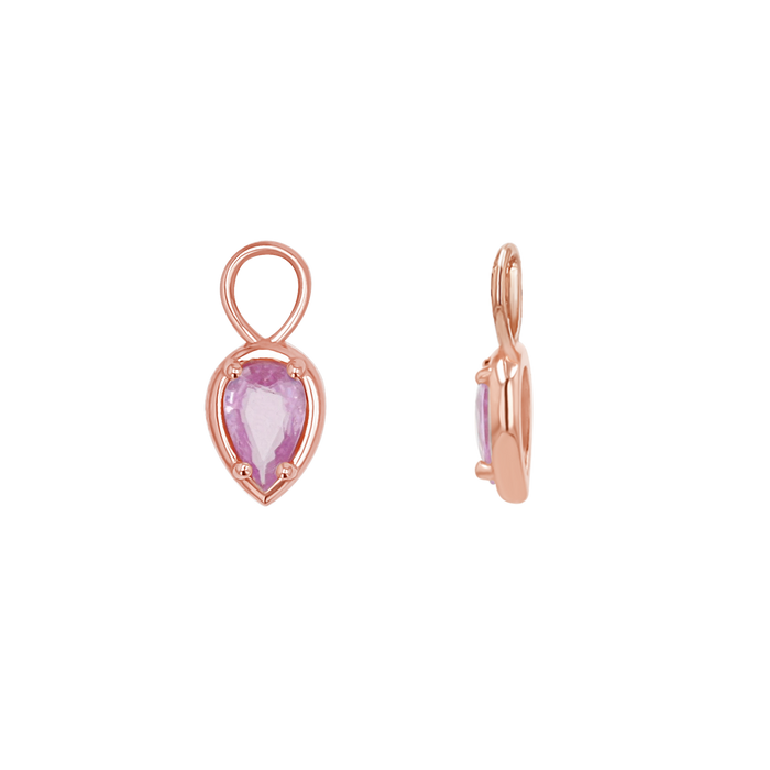 Gemstone Pear Huggies Charms