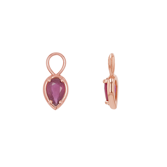 Gemstone Pear Huggies Charms