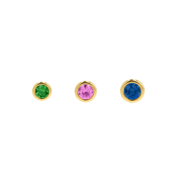 Gemstone Solitaire Bezel Studs