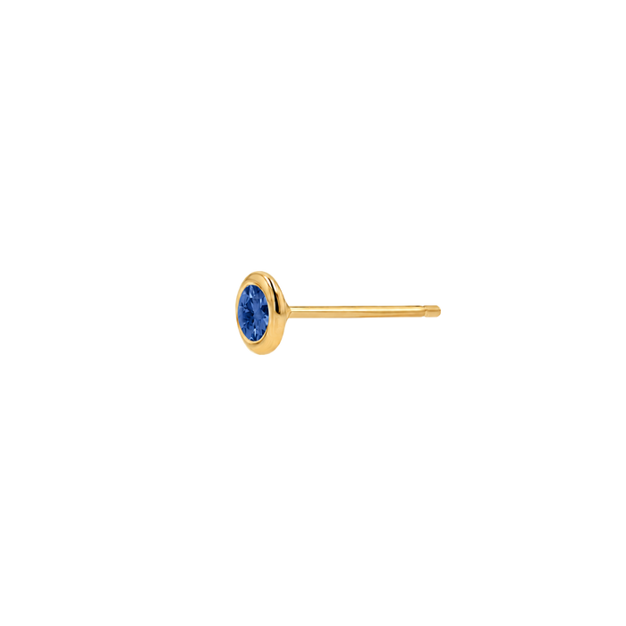 14K Yellow Gold / Blue Sapphire / 2.5mm Single