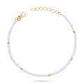 Gold Bead Station Pearl Bracelet