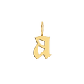 Gothic Old English Solid Initial Letter Charm