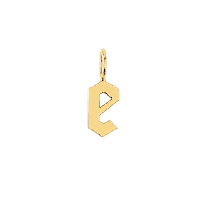 Gothic Old English Solid Initial Letter Charm