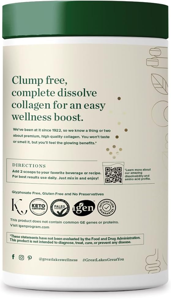 Great Lakes Wellness Collagen Peptides Powder side
