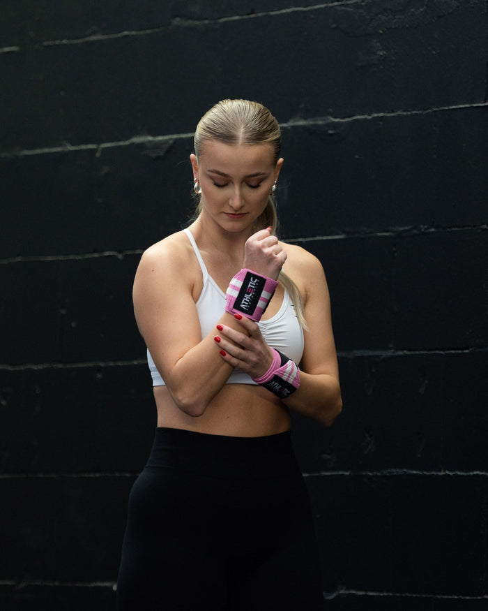 Handgelenkbandage (Pink/Weiß) - Athletic Aesthetics