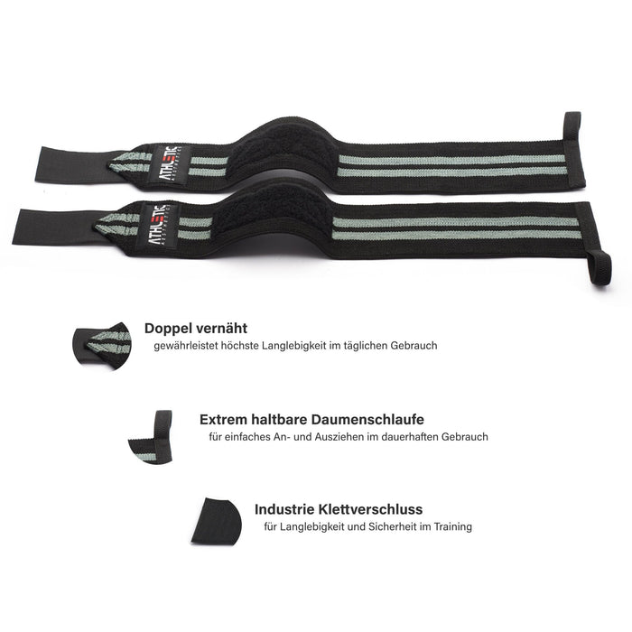 Handgelenkbandage (Schwarz-Grau) - Athletic Aesthetics