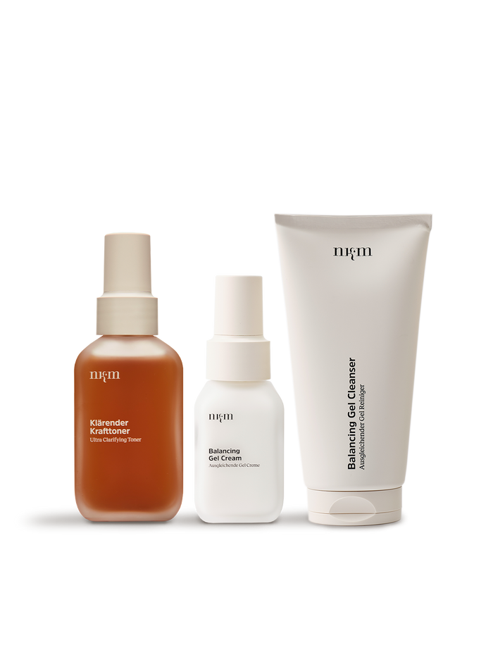 Klärender Krafttoner, Balancing Gel Cream und Balancing Gel Cleanser von nkm