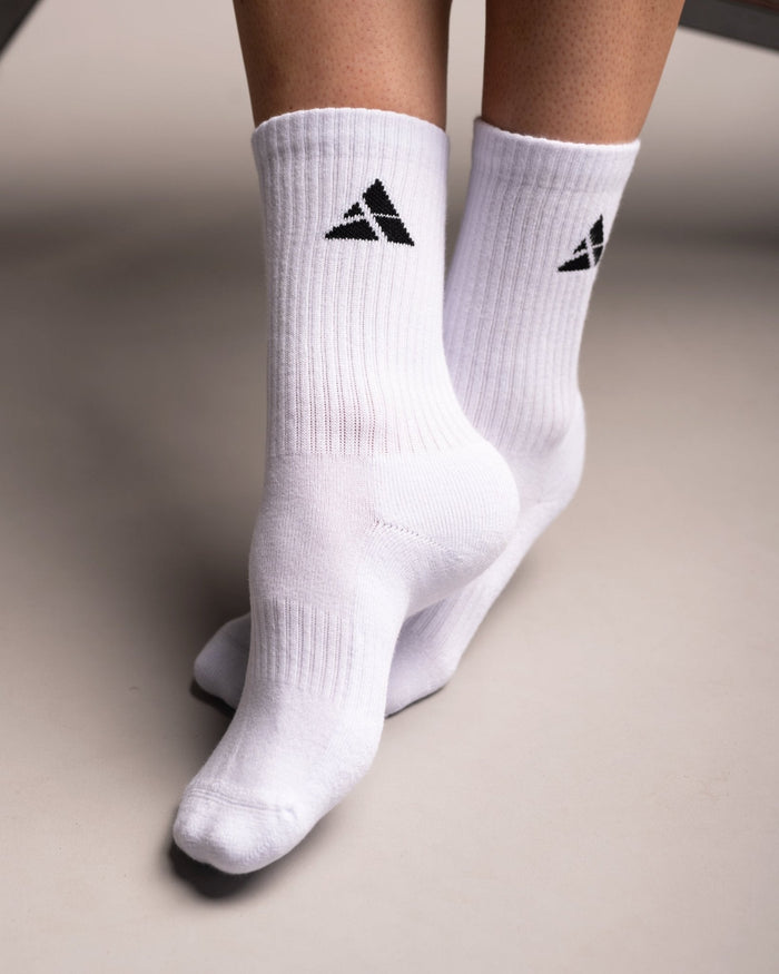 Hohe Sportsocken / Cushioned Crew Socks 3er Pack (Black) - Athletic Aesthetics