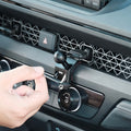 Image of Offroam Mounting Base installed securely in Honda Accord 2023-2026. This premium all metal phone mounting base installs easily without drilling or glue. Perfect placement without blocking screens, driver view, or air flow.