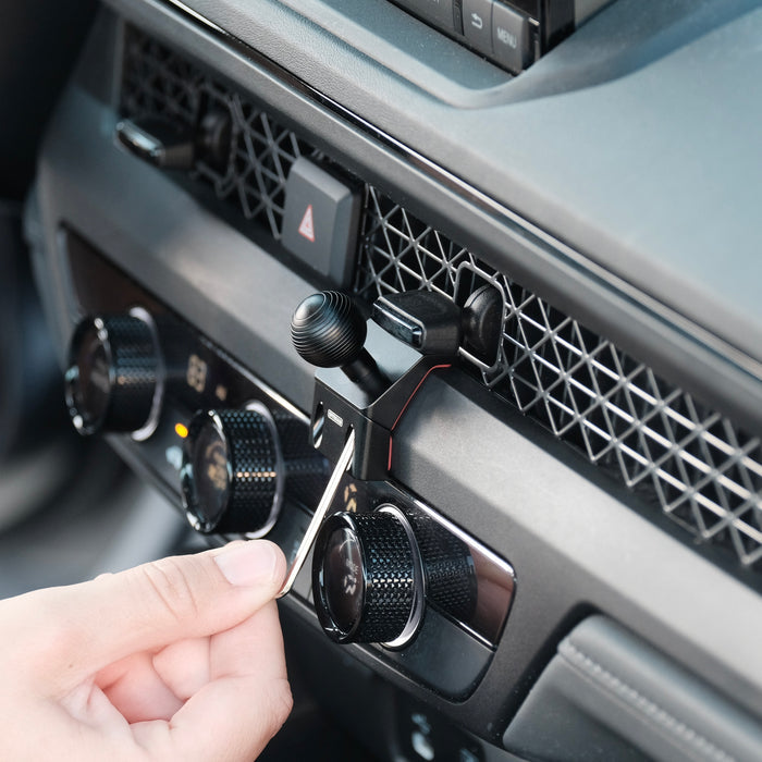 Image of Offroam Mounting Base installed securely in Honda Accord 2023-2026. This premium all metal phone mounting base installs easily without drilling or glue. Perfect placement without blocking screens, driver view, or air flow.