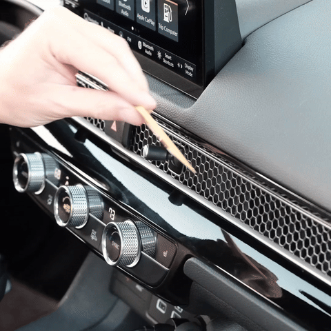 Animation of Offroam MagSafe-compatible Phone Mount installation for Honda Civic 2022-2026 | CR-V 2023-2026. This premium phone mount installs easily without drilling or glue. High force magnets hold phone on any trail, road, or track. Perfect placement without blocking screens, driver view, or air flow. Fully adjustable positioning.
