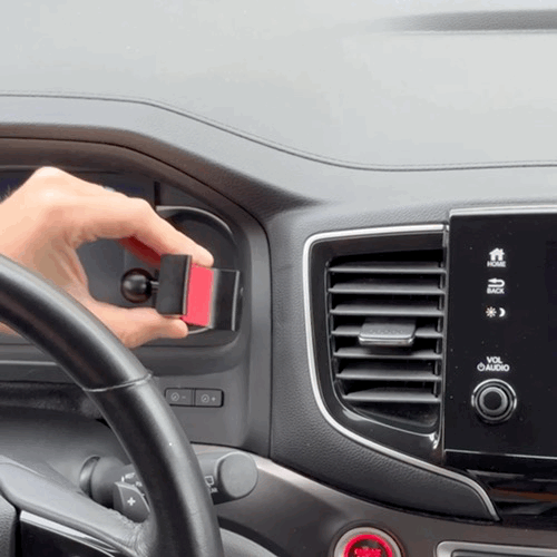 Video of Offroam MagSafe-compatible Phone Mount installation for Honda Ridgeline 2016-2026 | Passport 2019-2025 | Pilot 2016-2022. This premium phone mount installs easily without drilling or glue. High force magnets hold phone on any trail, road, or track. Perfect placement without blocking screens, driver view, or air flow. Fully adjustable positioning.