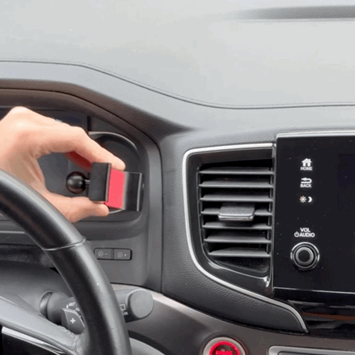 Video of Offroam Phone Mount installation for Honda Ridgeline 2016-2026 | Passport 2019-2025 | Pilot 2016-2022. This premium phone mount installs easily without drilling or glue. Spring loaded Universal holder for use with any phone. Perfect placement without blocking screens, driver view, or air flow. Fully adjustable positioning.