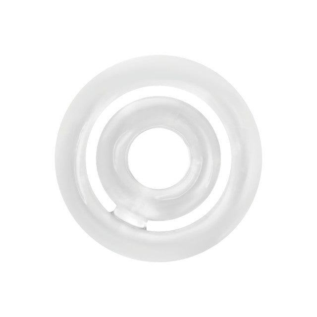 Inel dublu pentru penis ADDICTED TOYS Potenz C-Ring, din silicon flexibil, dimensiuni 20 x 40 mm, transparent