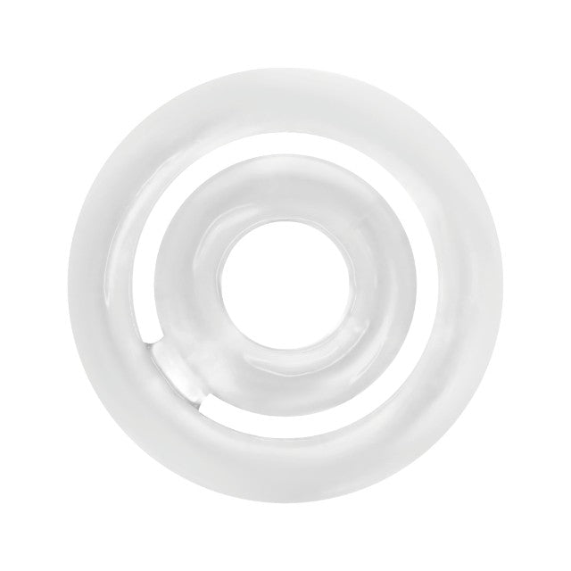 Inel dublu pentru penis ADDICTED TOYS Potenz C-Ring, din silicon flexibil, dimensiuni 20 x 40 mm, transparent