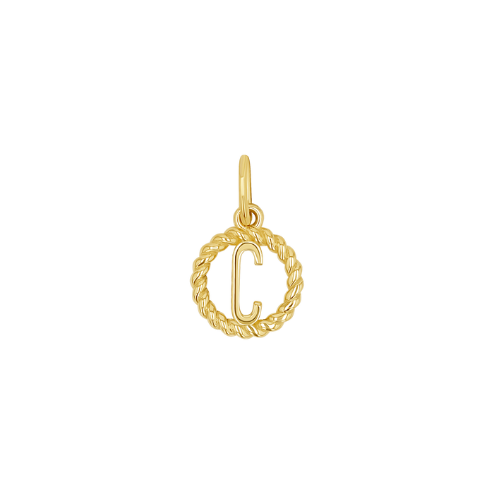 Initial Twist Medallion Charm
