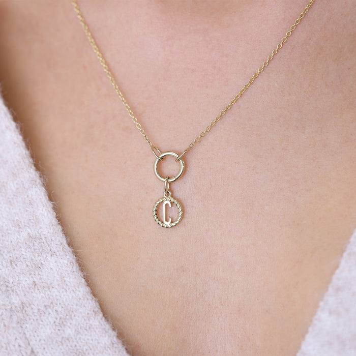 Initial Twist Medallion Charm