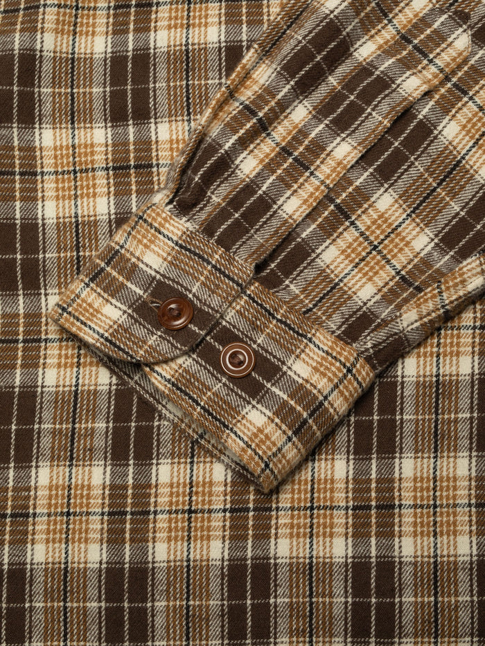 Julian Worker Shirt Check - Brown
