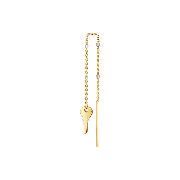 Key Sparkle Chain Threader Earring