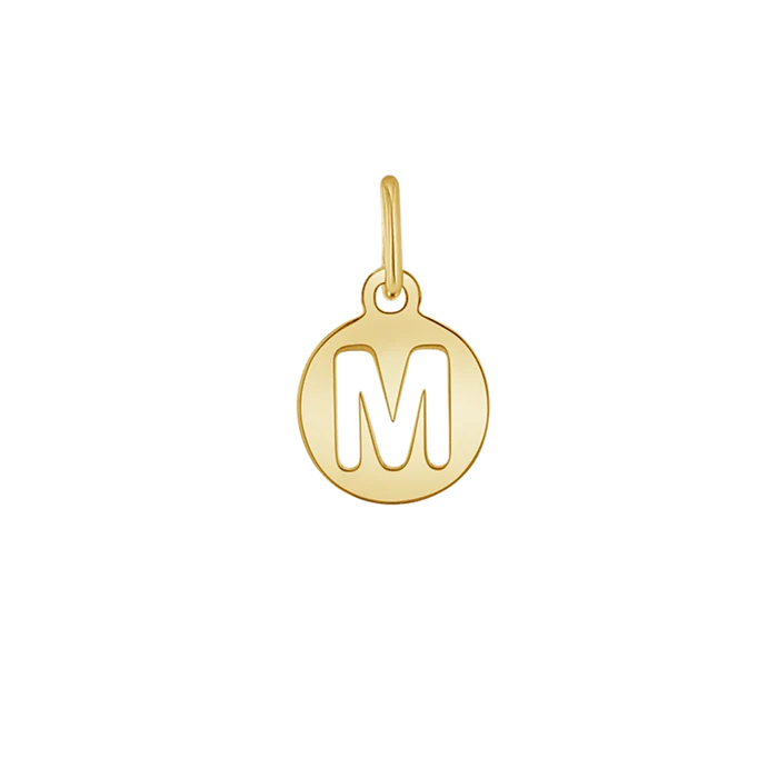 Kids Cut-Out Round Initial Letter Charm