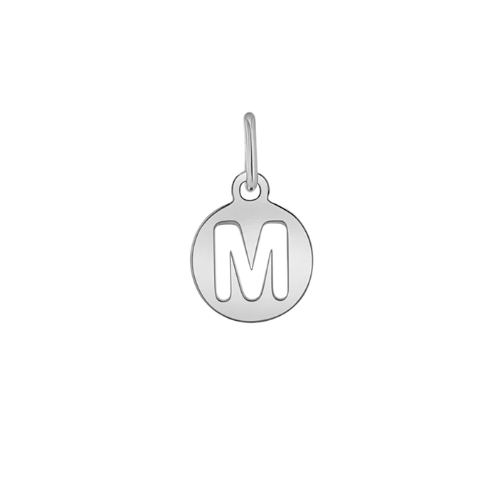 Kids Cut-Out Round Initial Letter Charm