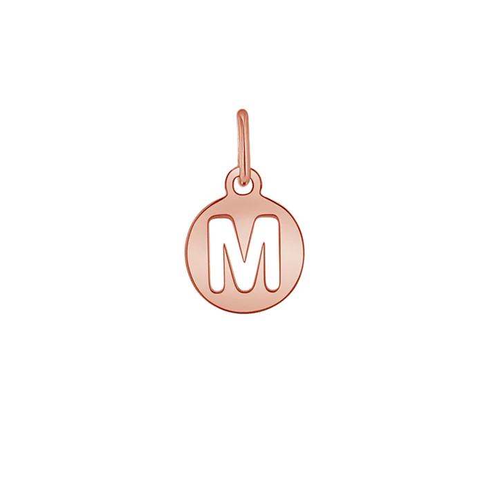 Kids Cut-Out Round Initial Letter Charm