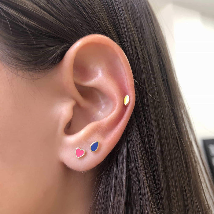 Kids Enamel Heart Shape Studs3