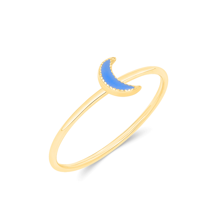 Kids Enamel Moon Ring