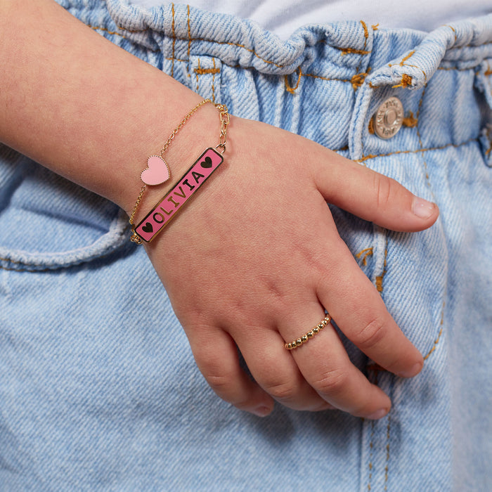 Kids Heart Enamel Bracelet
