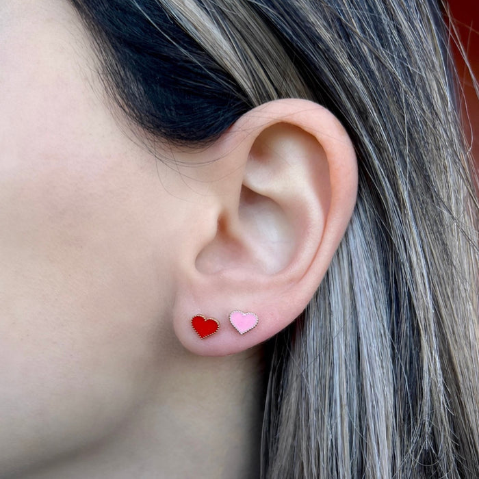 Kids Heart Enamel Earrings