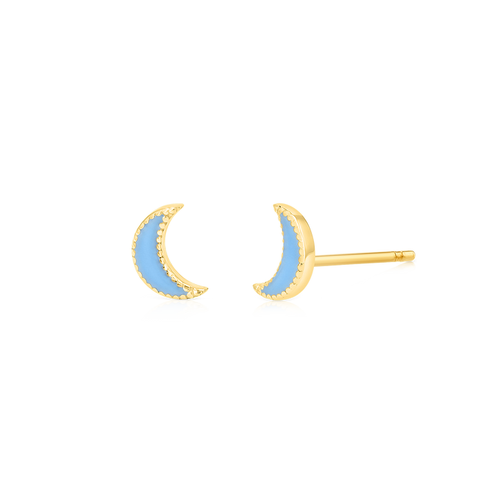 Kids Moon Enamel Earrings