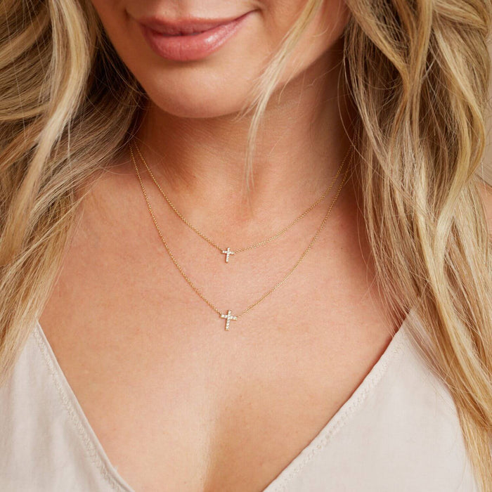 Kids Pave Cross Necklace