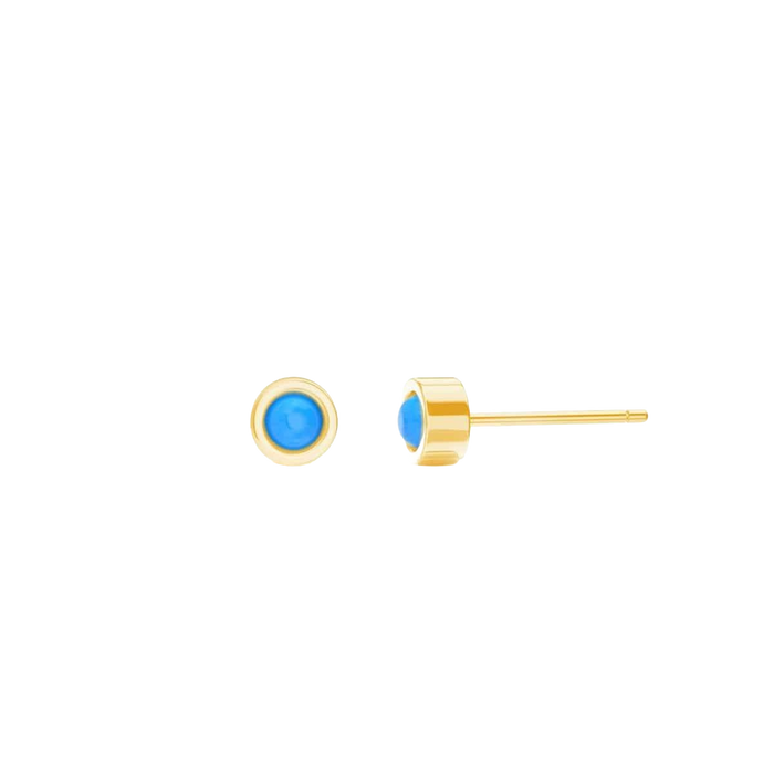 Kids Turquoise Solitaire Stud Earrings