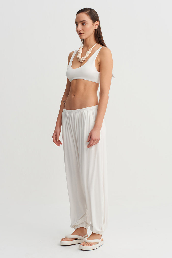 Kırık Beyaz Minimal Bralet Crop Top-Y261011069