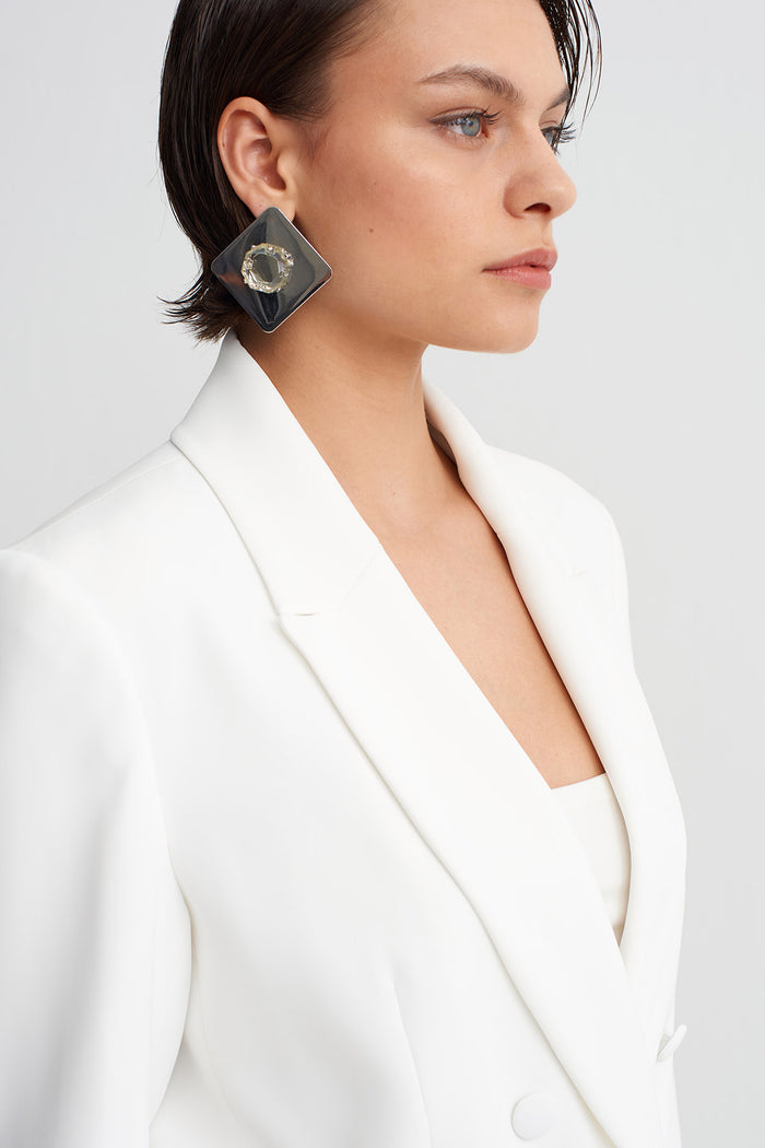 Kırık Beyaz Şal Yaka Blazer Ceket-Y265015105