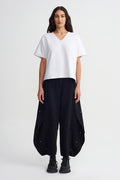 Kırık Beyaz V Yaka Basic T-Shirt-K261011045