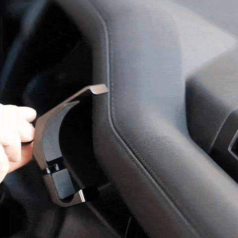 Video of Offroam MagSafe-compatible Phone Mount installation for Land Rover Defender 2020-2026. This premium phone mount installs easily without drilling or glue. High force magnets hold phone on any trail, road, or track. Perfect placement without blocking screens, driver view, or air flow. Fully adjustable positioning.