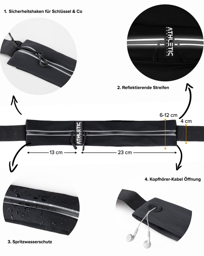 Laufgürtel (Black) - Athletic Aesthetics